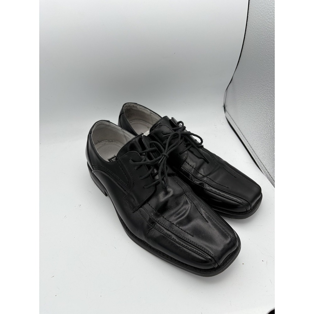 Stacy Adams Shoes‎ Mens Size 10 Black Leather Square Toe Derby Dress Lined